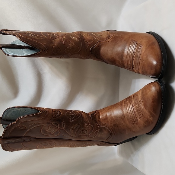 Ariat Heritage R Toe Leather Western Heeled Cowgirl Boots (W Size 8) - Picture 9 of 16